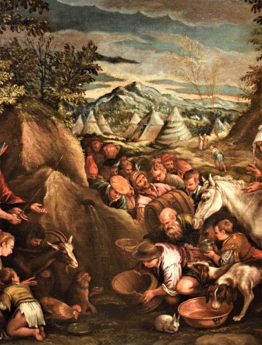 XVIe siècle et avant - Moïse fait jaillir de l'eau du rocher - atelier de Francesco Bassano II